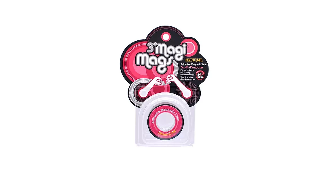 3+ Magi Mags 磁鐵膠帶 19mm x 3M 經典系列經典紅