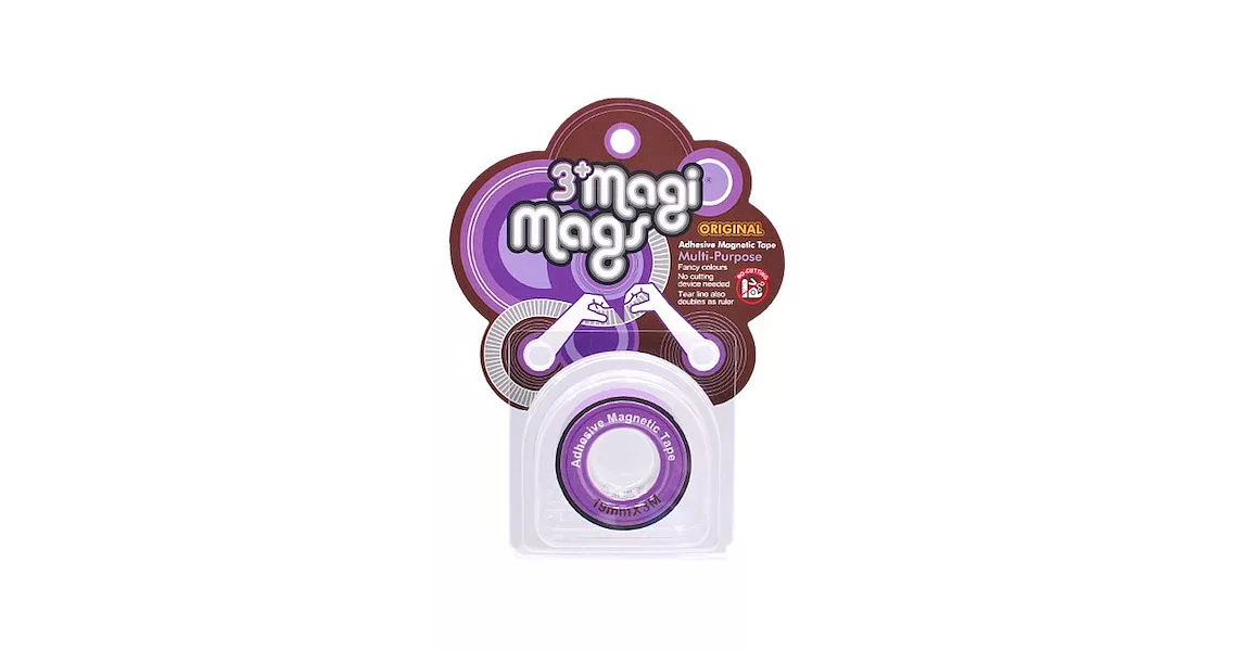 3+ Magi Mags 磁鐵膠帶 19mm x 3M 霓虹系列霓虹紫