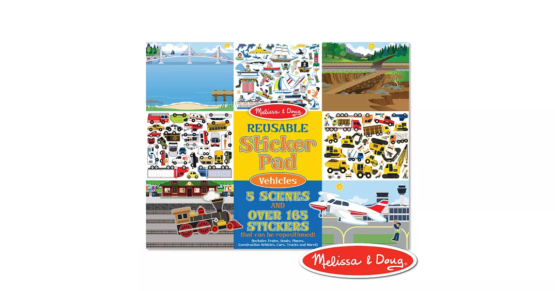 美國 Melissa & Doug 可重複貼貼紙收藏簿 - 交通工具