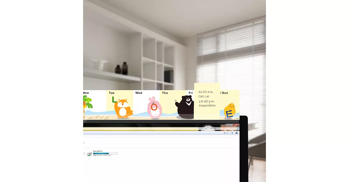 【歐士OSHI】新。夾心留言備忘板 療傷動物系列 LOVE( 2入)