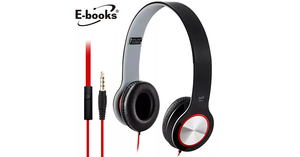 E-books S13 智慧手機接聽鍵摺疊耳機黑