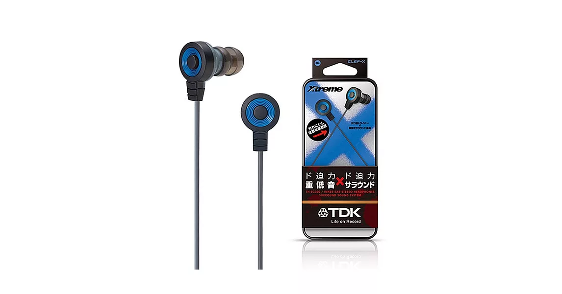 TDK CLEF-X 高質感重低音Bass耳機(TH-EC300)藍色