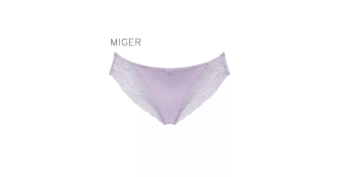 [MIGER密格內衣]蕾絲迷情中低腰三角內褲-6981-台灣製-FREE紫色