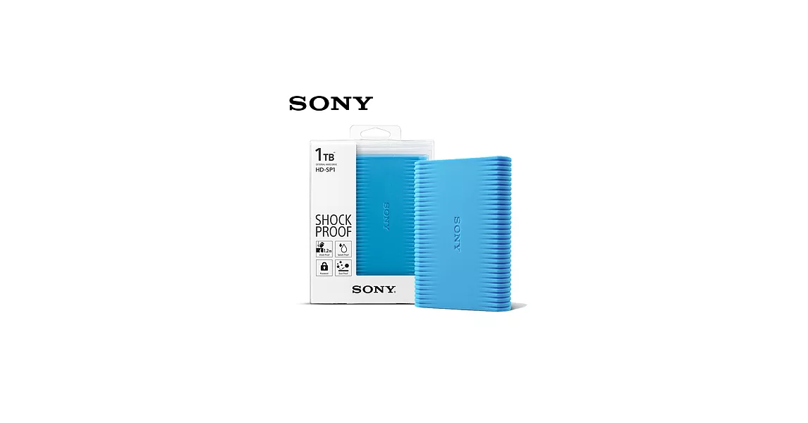 SONY 1TB USB3.0 2.5吋亮彩防震硬碟 HD-SP1天空藍