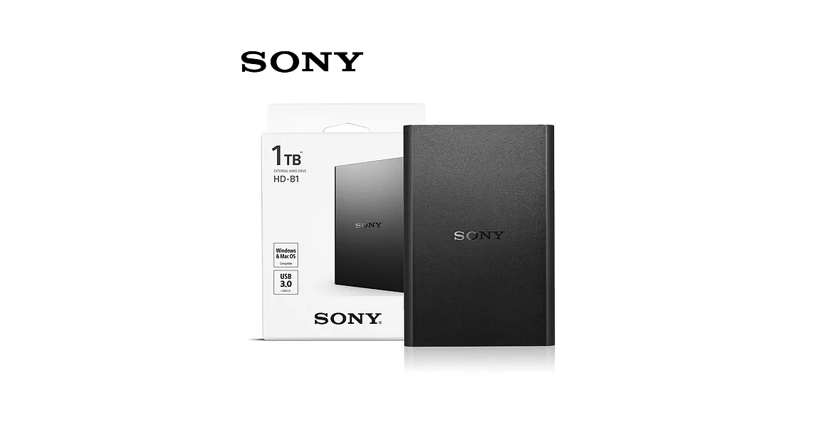 SONY 1TB USB3.1 低調簡約 行動硬碟(HD-B1)