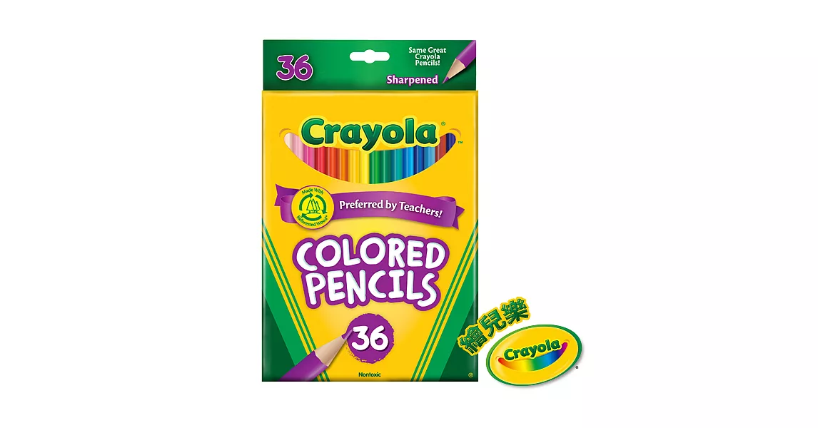 美國crayola 彩色鉛筆長款36色