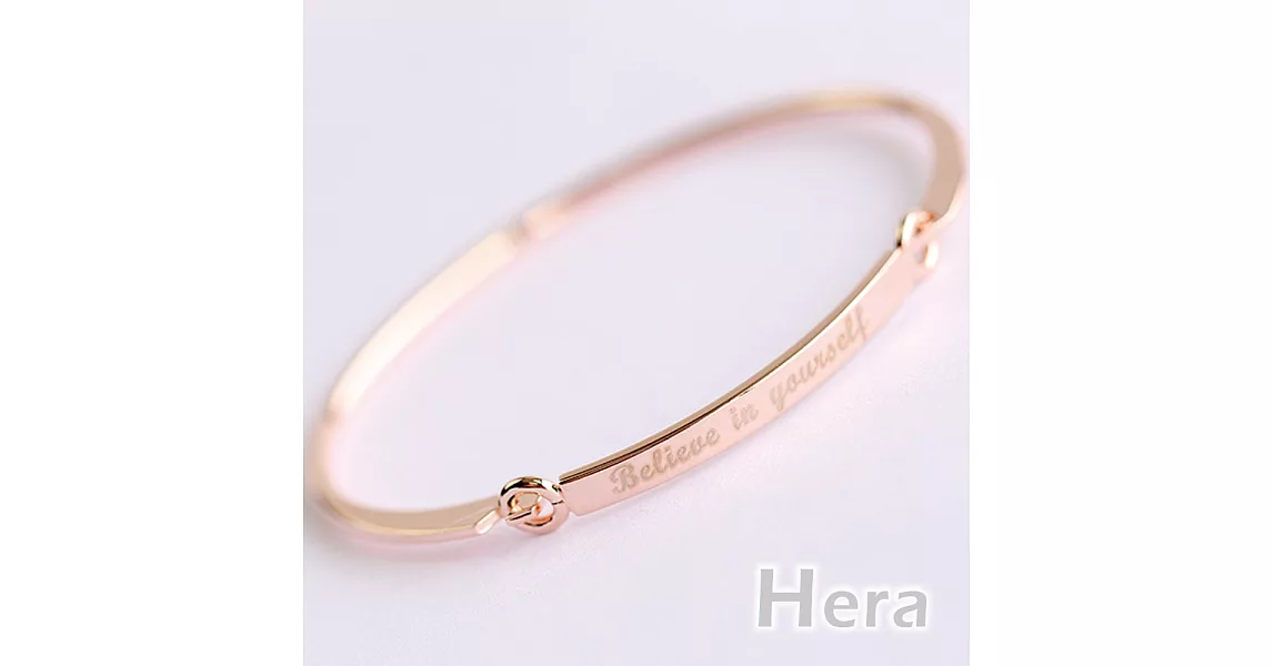【Hera】赫拉 歐美圓形邊扣刻英文字母手鍊/手環/手鐲(二色)金色