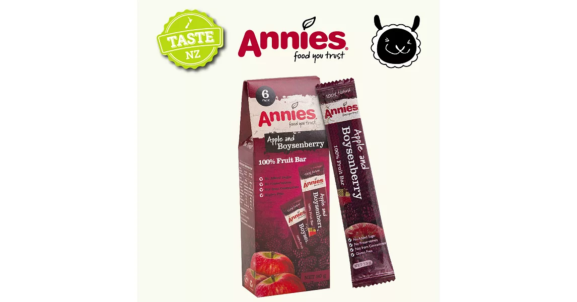 【壽滿趣- 紐西蘭原裝進口】Annies 全天然水果條(波森莓15gm6片裝)