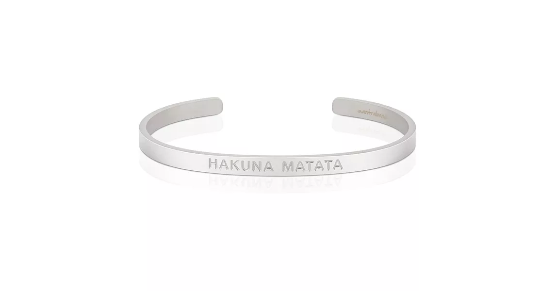 MANTRABAND Hakuna Matata 無憂無慮 消光銀男款寬版