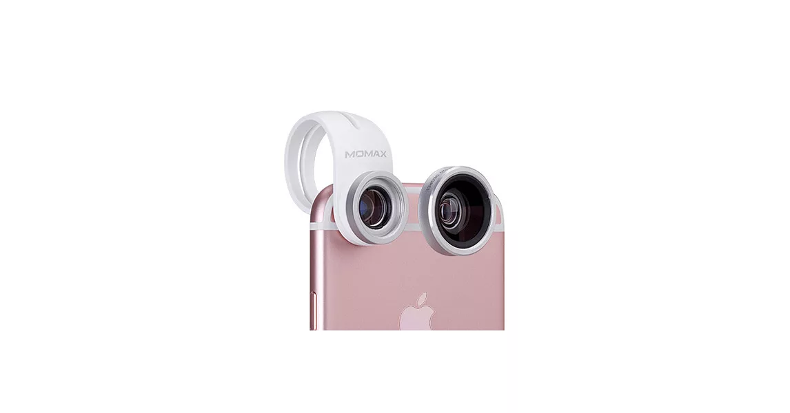 MOMAX X-Lens 2合1鏡頭組合(120度廣角、15x微距鏡)粉紅