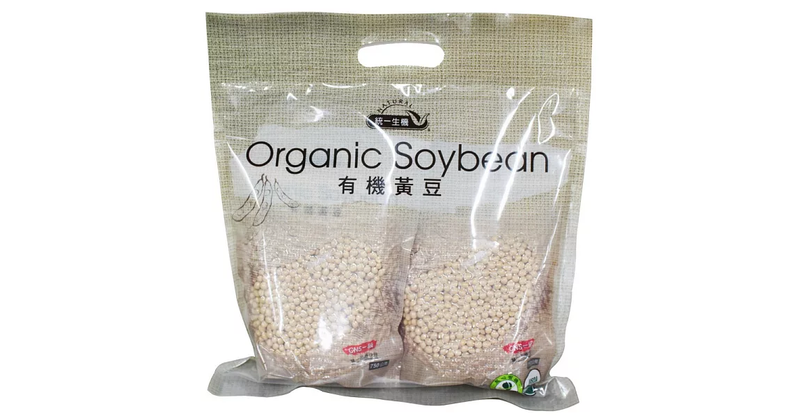 【統一生機】有機黃豆(750G)二入提袋組