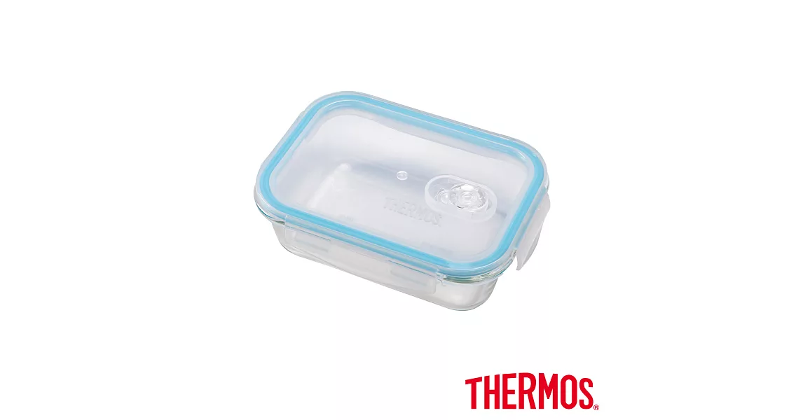 【THERMOS 膳魔師】耐熱玻璃保鮮盒0.64L(Z-GFC640R-BL)BL(藍色)