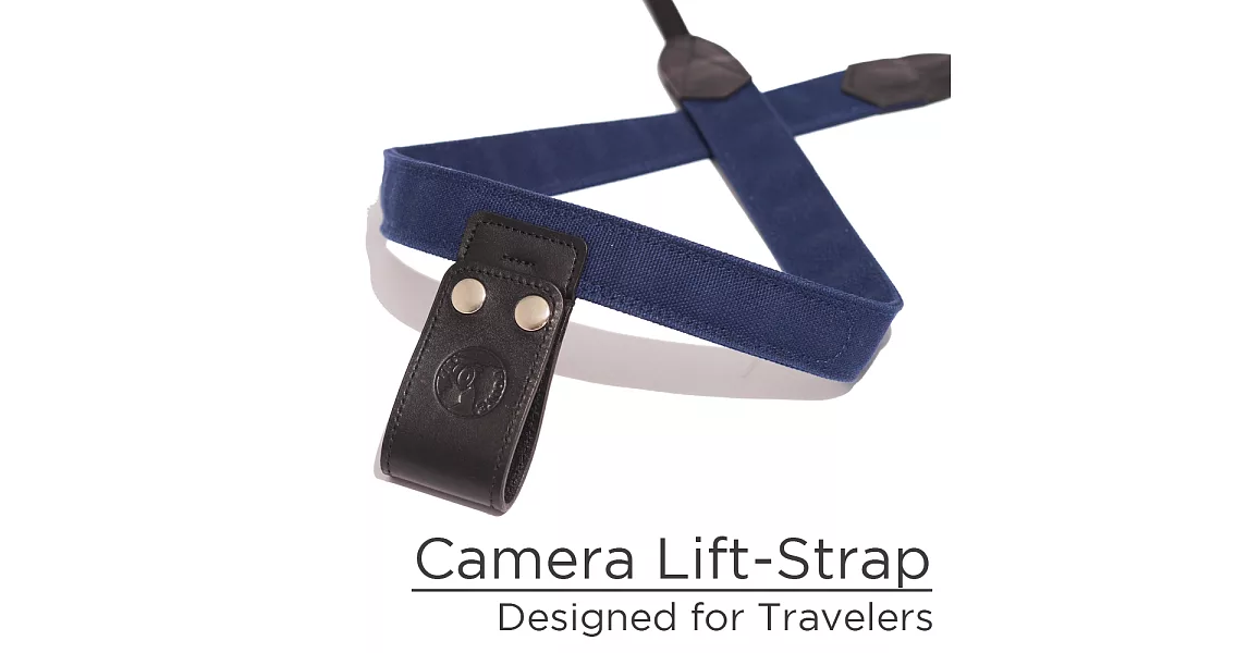 PONTE Leather Co. 旅行減壓背帶 Camera Lift-Strap《帆布款》深藍色