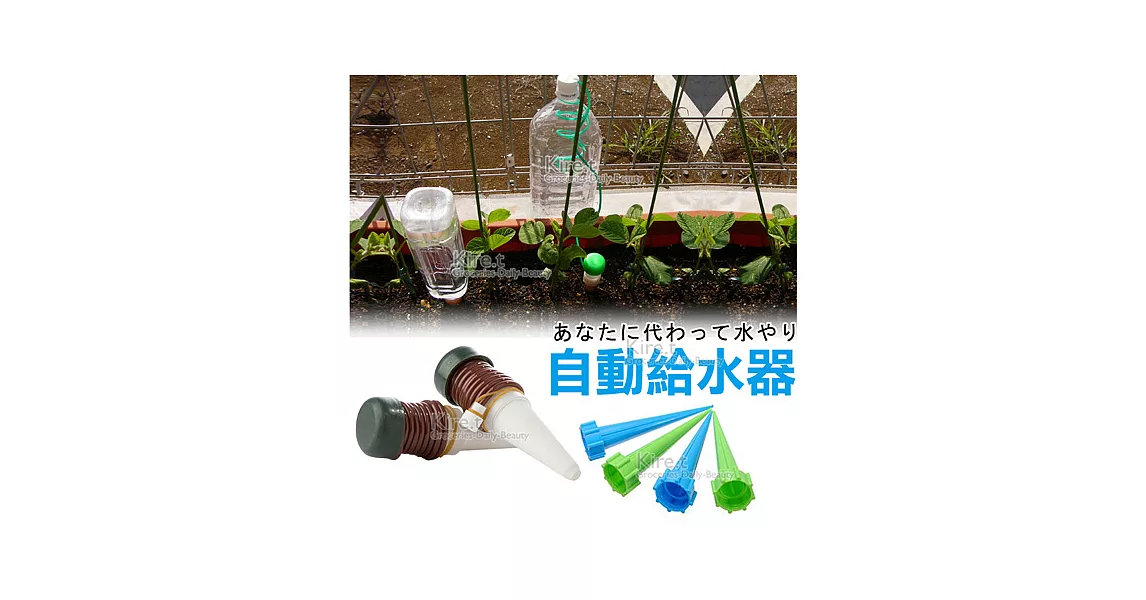 【超值澆花神器組】kiret DIY自動澆花器4入+寶特瓶滲水器4入補充水分圖示