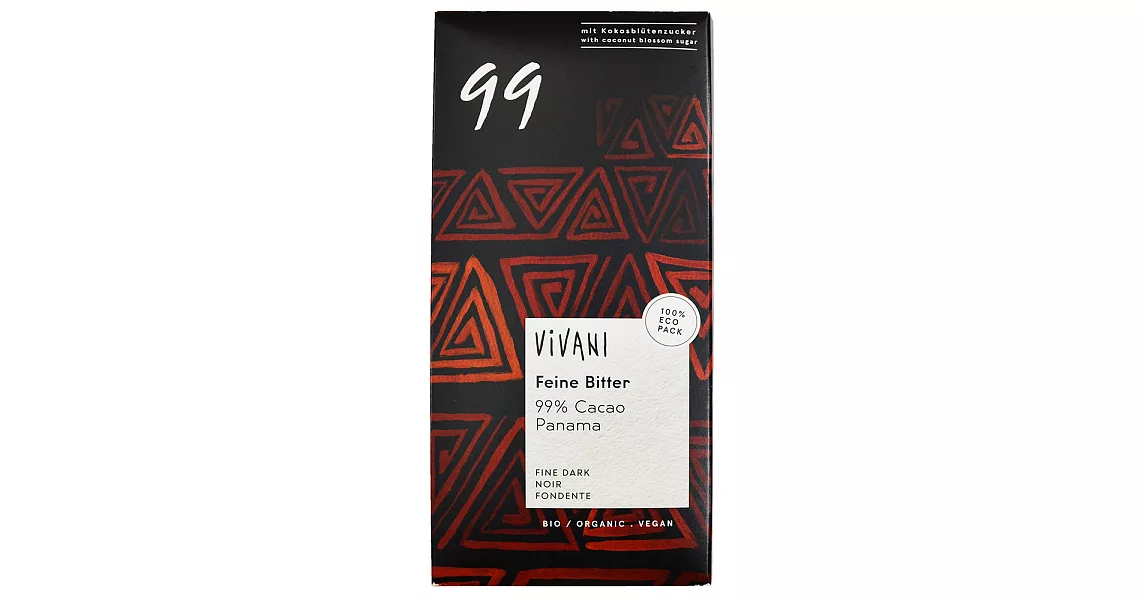 Vivani  有機純99%黑巧克力片(80g)