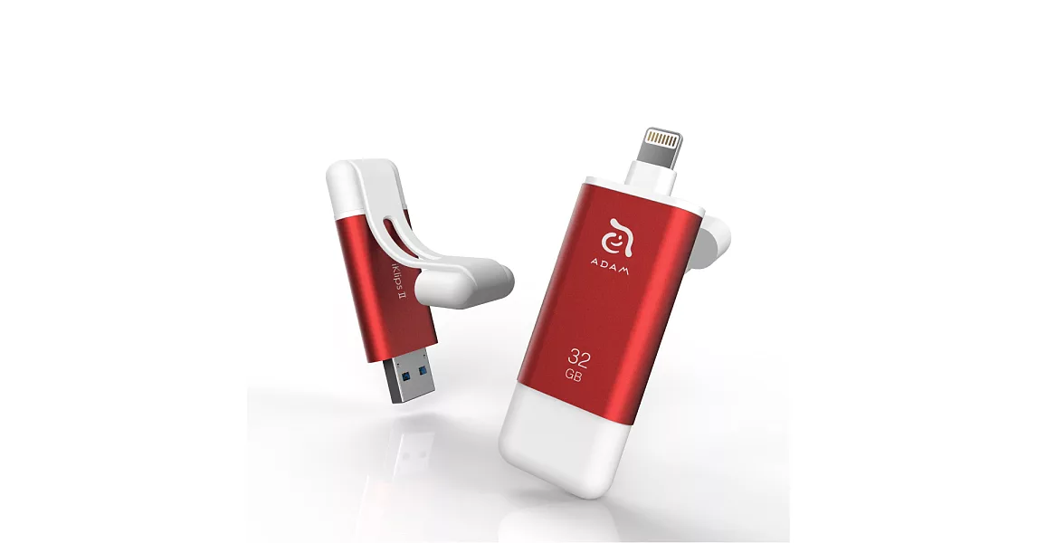 ADAM iKlips II 蘋果iOS USB3.1雙向隨身碟 32GB紅