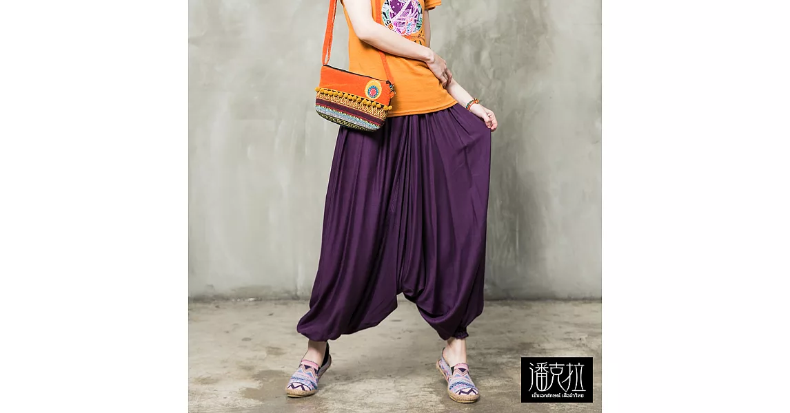 【潘克拉】兩穿式素色飛鼠褲-F TM065　FREE紫色
