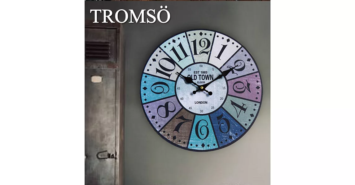 TROMSO無框畫時鐘-工業風尚(圓形)