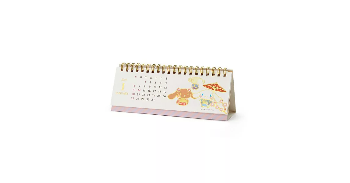 Sanrio 大耳狗喜拿 2019燙金鑲飾細長型可立式桌曆