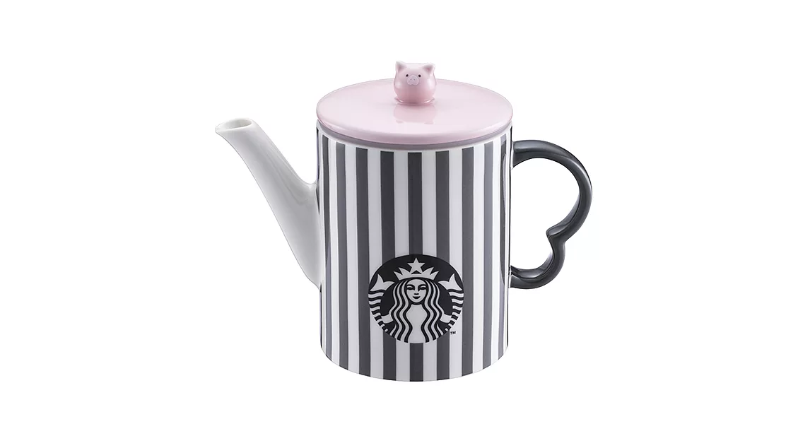 [星巴克]條紋小豬茶壺