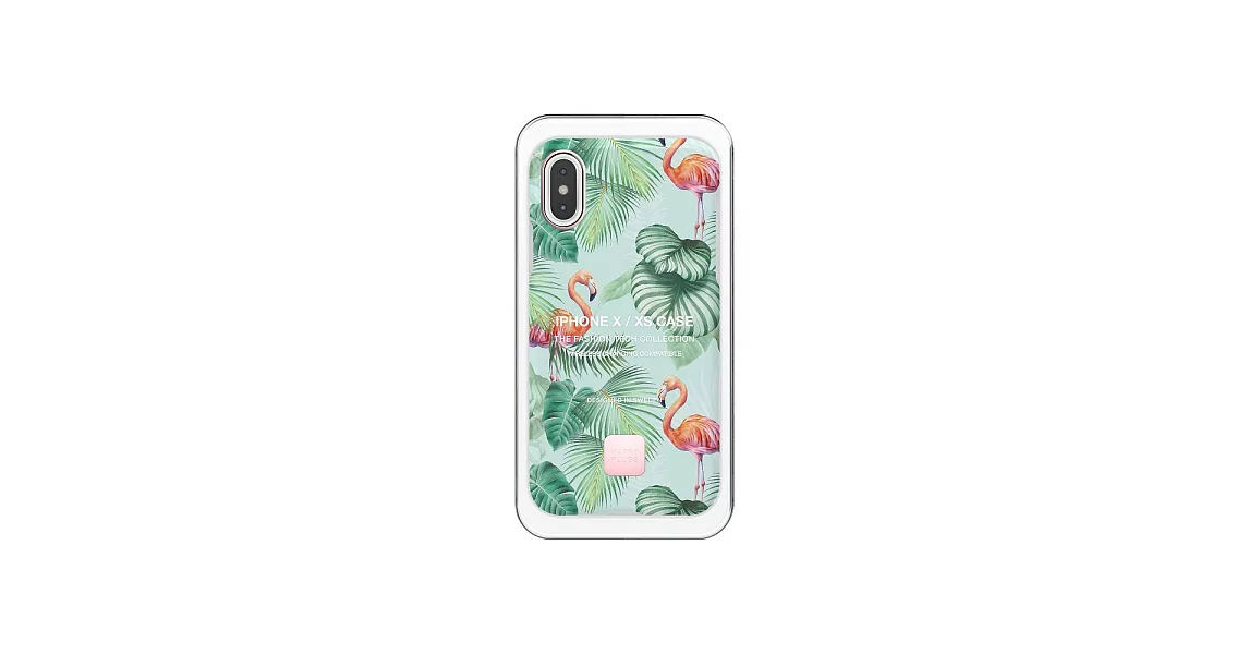 HAPPY PLUGS iPhone X/XS 手機殼-Pink Flamingos 熱帶雨林紅鶴