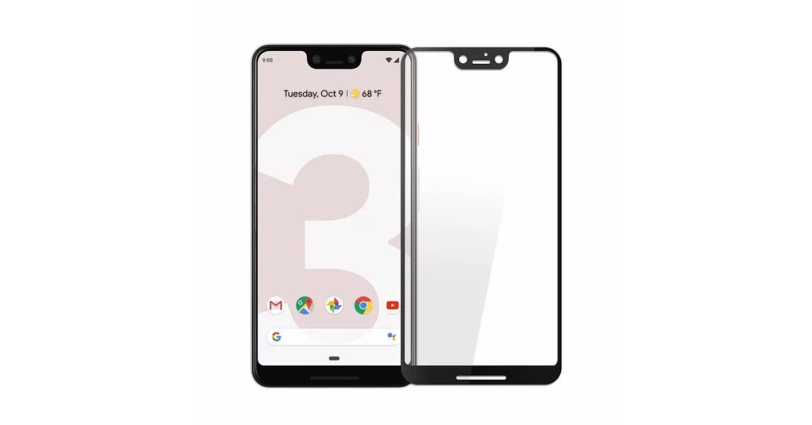 SSTAR全膠滿版 Google Pixel 3XL (6.3吋) 鋼化日規玻璃保護貼/黑色