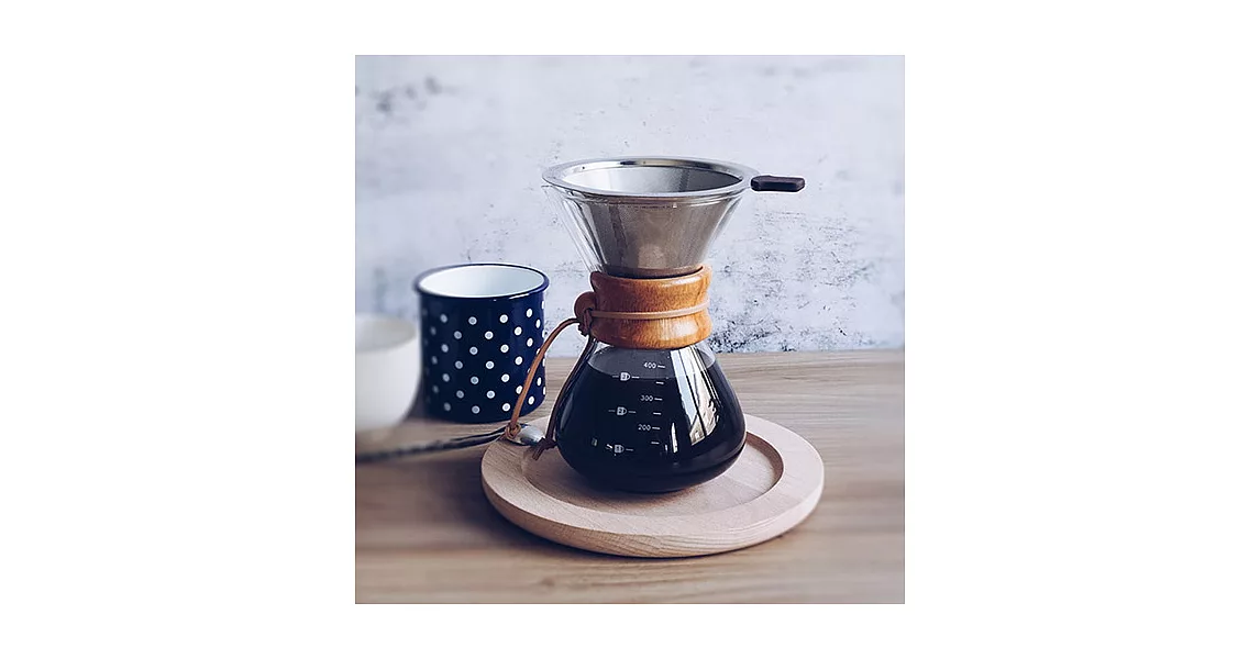 【Homely Zakka】咖啡時光手沖式玻璃咖啡壺附濾網