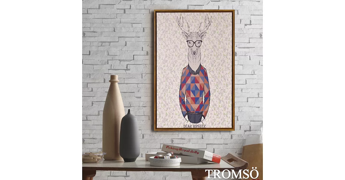 TROMSO北歐風尚板畫有框畫-格調麋鹿WA84