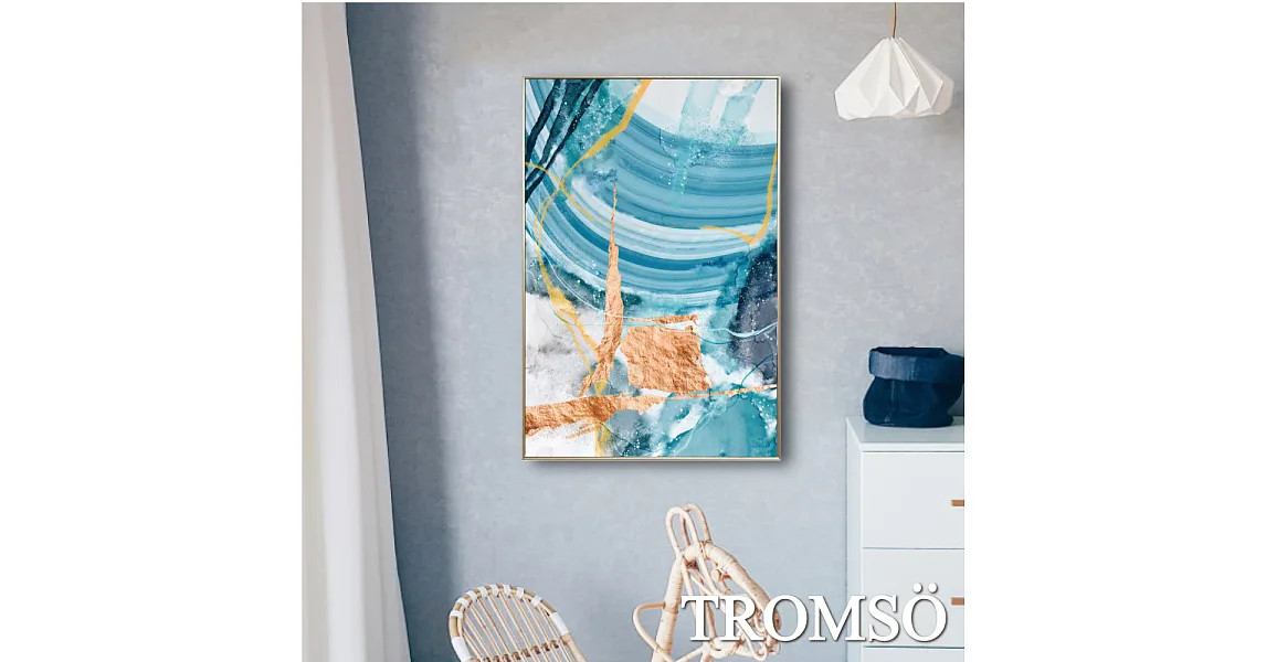 TROMSO北歐風尚板畫有框畫-海濤流金WA90
