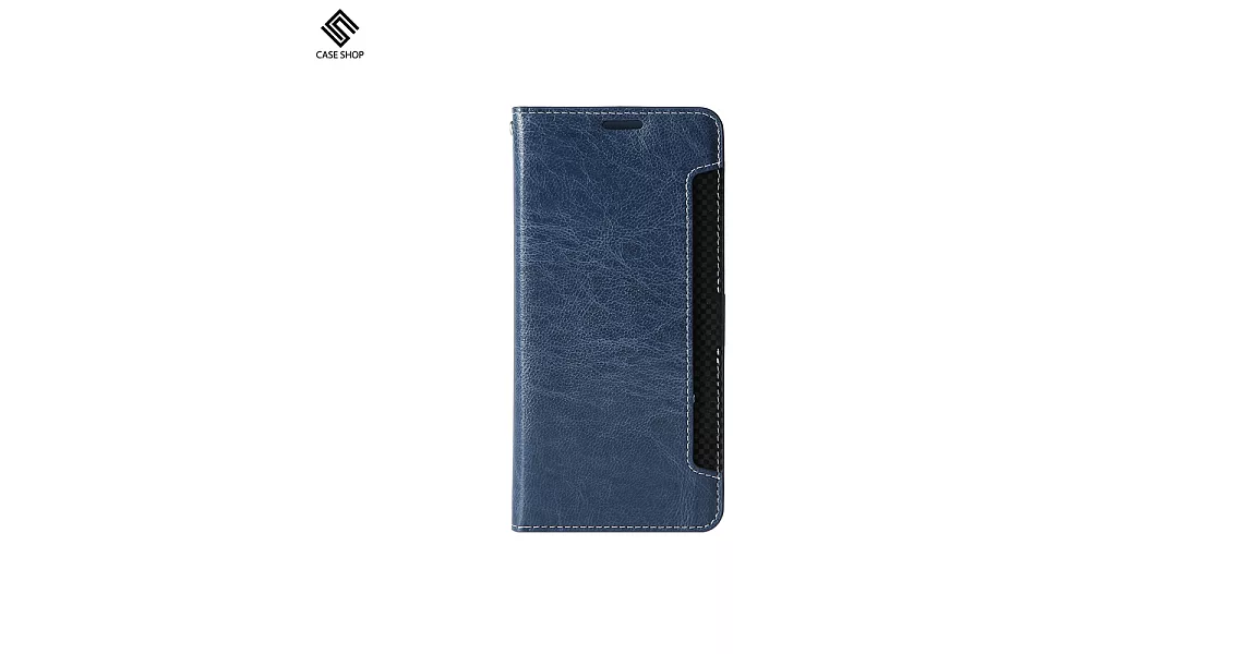 CASE SHOP Samsung Galaxy A50 專用前收納側掀站立式皮套藍