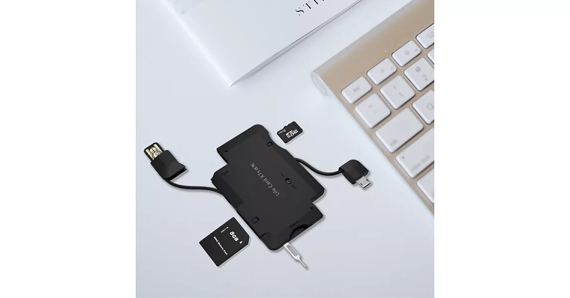 【WorldHops】Life Card名片式多功能手機工具卡-支援OTG(Android版本)黑色