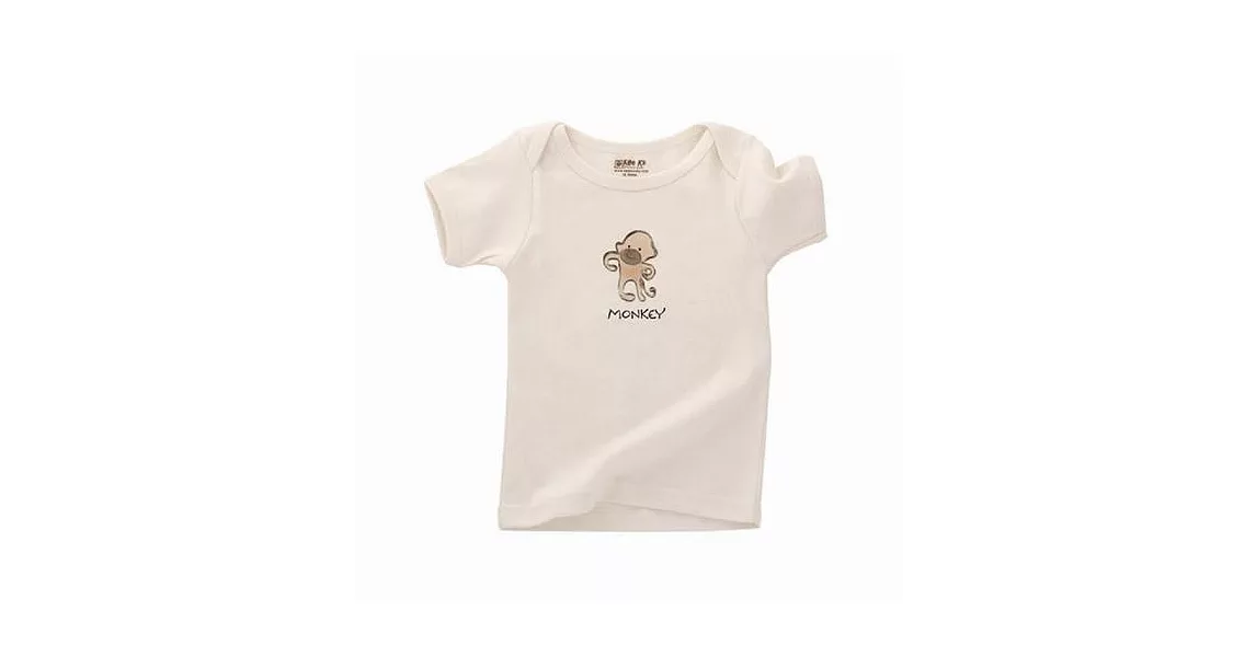 美國Kee-ka-有機棉Lap短袖T恤禮盒Monkey！（12~18M）