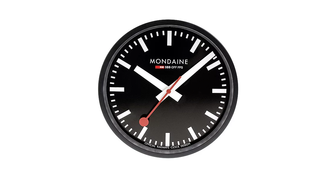 MONDAINE 瑞士國鐵經典掛鐘-黑                              黑色