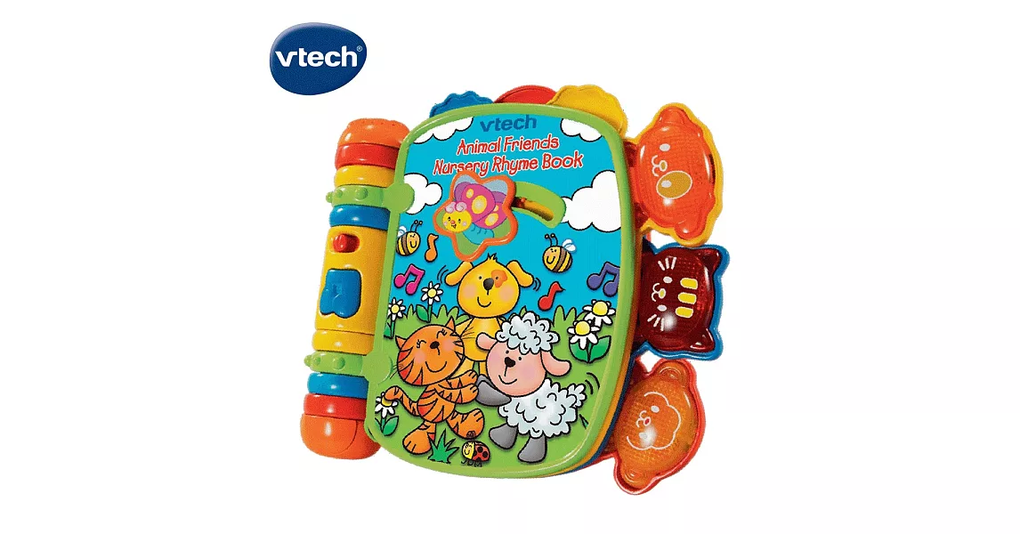 【Vtech】動物世界音樂翻翻書-藍綠色