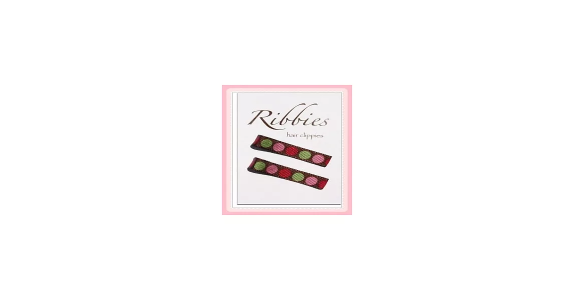 美國Ribbies，時尚繽紛手工髮夾2入組Chloe Dots！