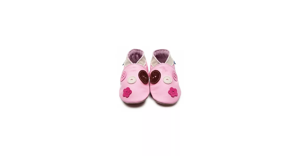 英國製Inch Blue，手工鞋學步鞋禮盒-Buttons Baby Pink(12~18M)