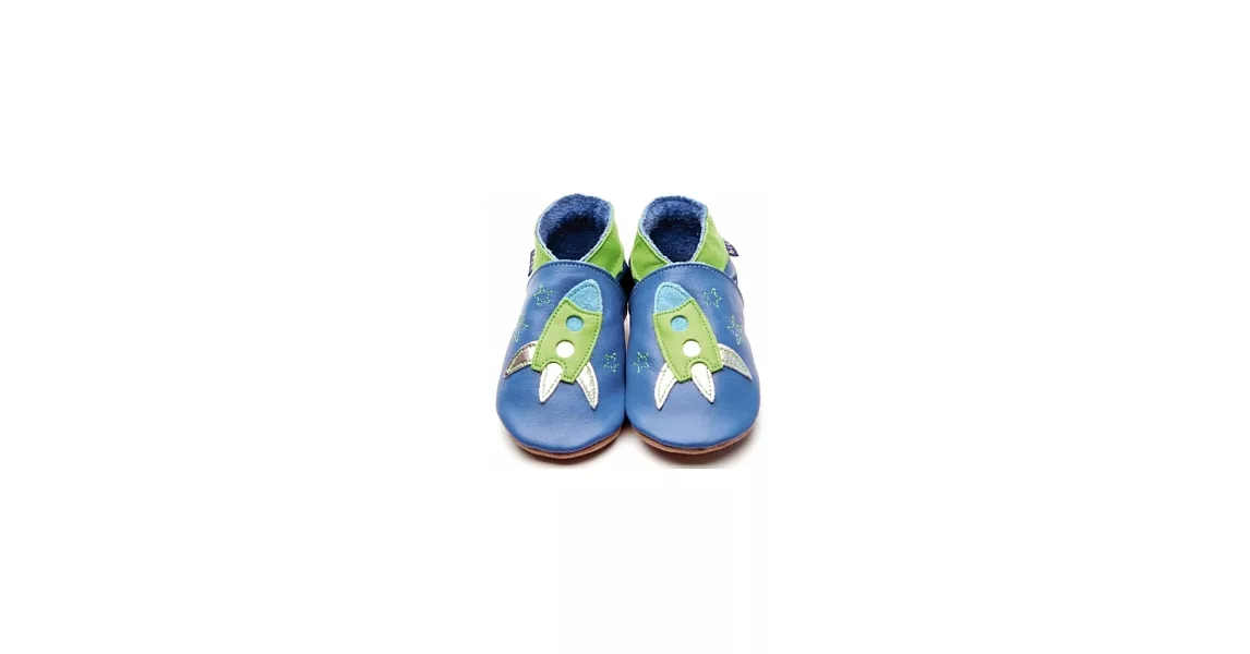 英國製Inch Blue，手工鞋學步鞋禮盒-Zoom Blue Green(6~12M)