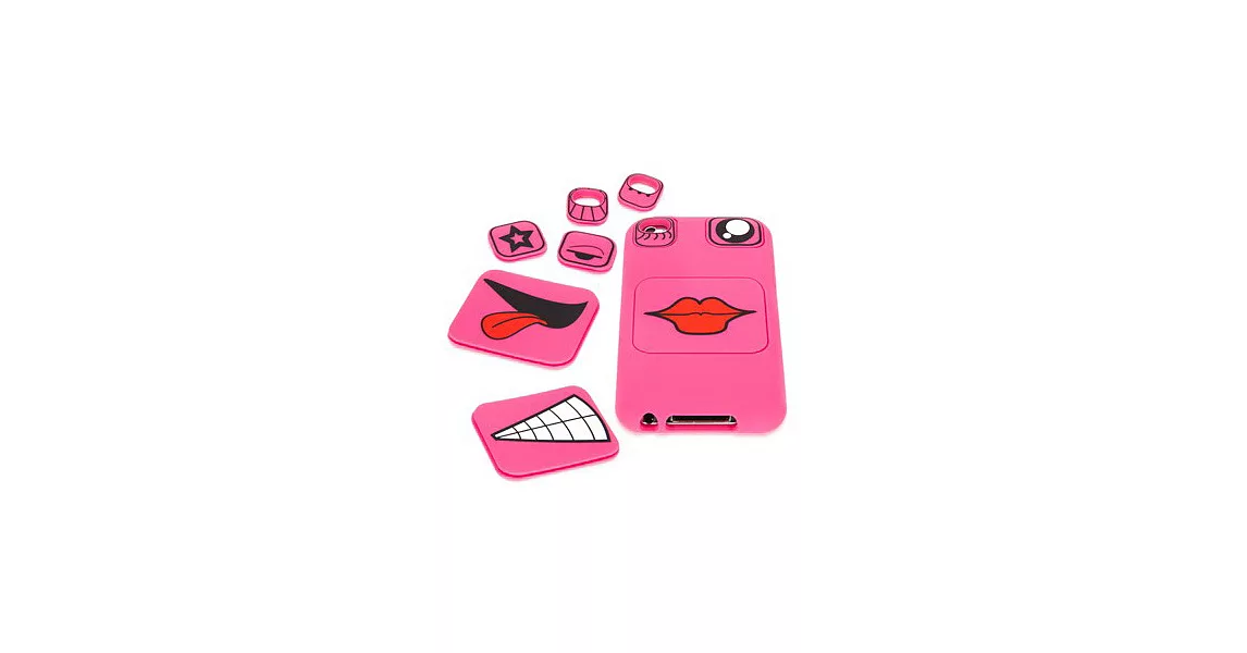 Griffin Faces iPod Touch4代 變臉矽膠保護套-粉紅色