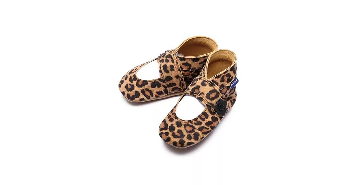 英國製Inch Blue，真皮手工學步鞋禮盒，Mary Jane-Cheetah(6~12M)