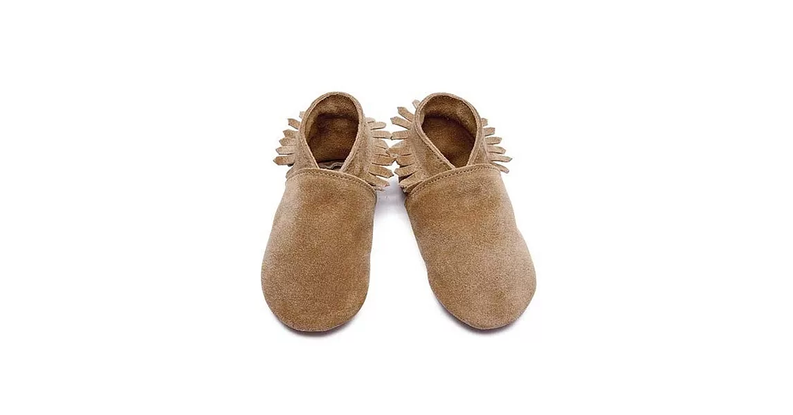 英國製Inch Blue，真皮手工學步鞋禮盒，Moccasin-Tan(6~12M)