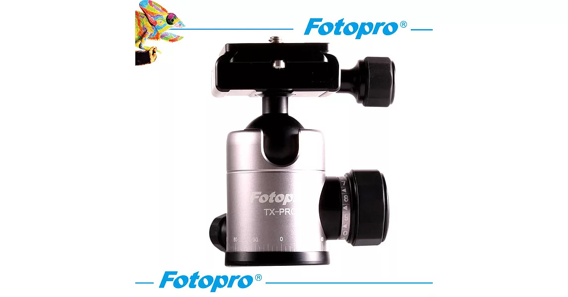 FOTOPRO TX-PRO高品質彩色專業球型雲台[典雅鈦/湧蓮公司貨]送大轉小螺絲