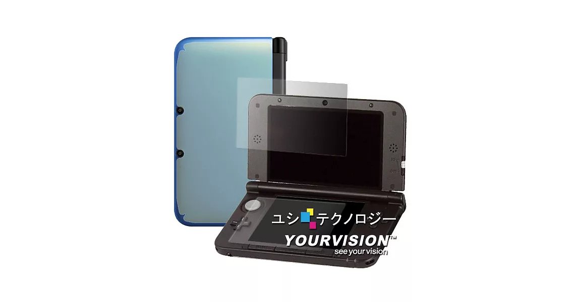 3DS LL / XL (上+下)亮面螢幕貼+機身膜-贈布