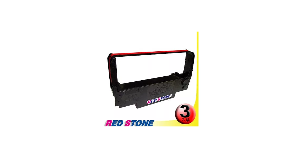 RED STONE for EPSON ERC30/ERC34/ERC38 收銀機/記錄器 色帶(1組3入)黑色＆紅色