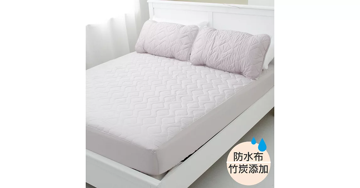 【EYAH宜雅】防潑水竹炭保潔墊-單人-(床包式)