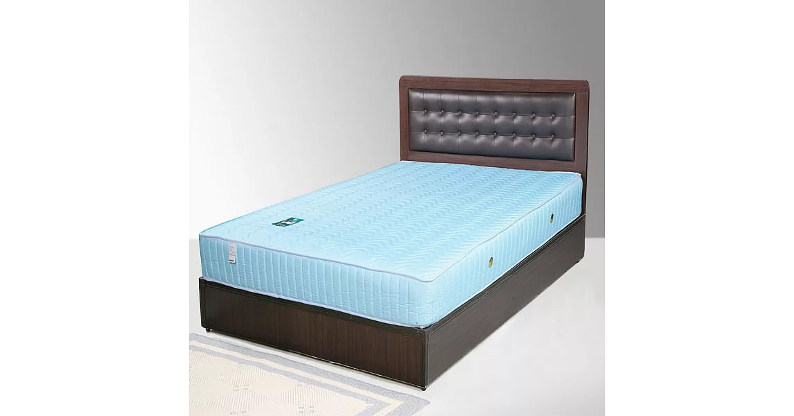 《Homelike》艾凡3.5尺床組+獨立筒床墊-單人-胡桃木紋
