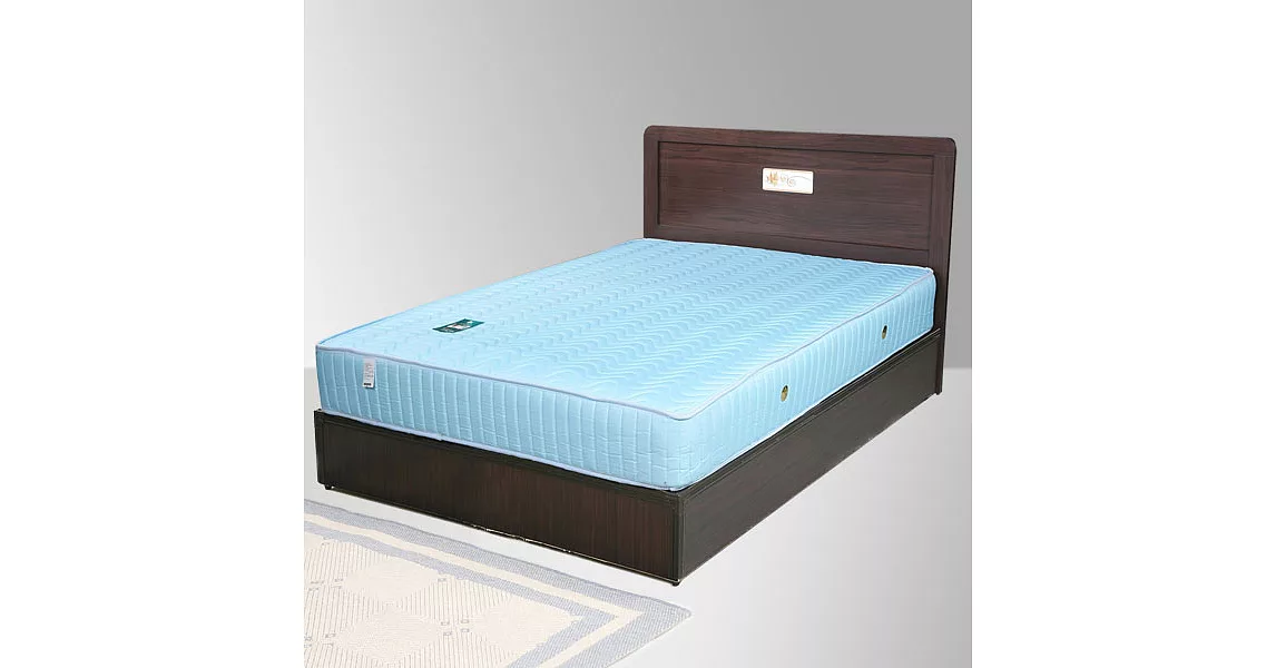 《Homelike》朵拉3.5尺床組+獨立筒床墊-單人-胡桃木紋