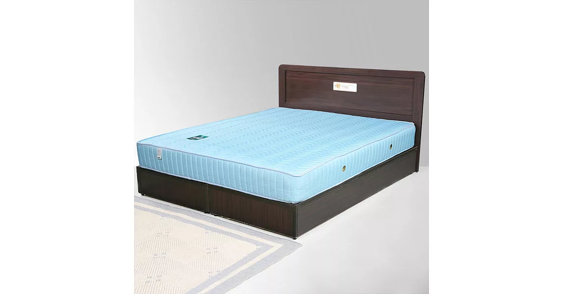 《Homelike》朵拉6尺床組+獨立筒床墊-雙人加大-胡桃木紋