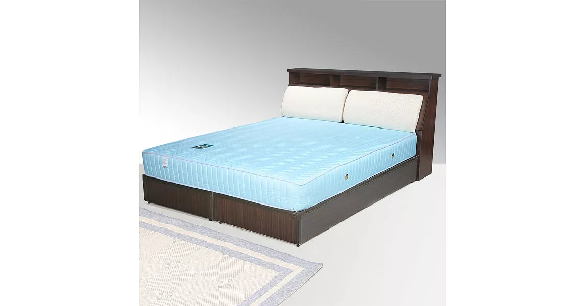 《Homelike》黛絲6尺床組+獨立筒床墊-雙人加大胡桃木紋