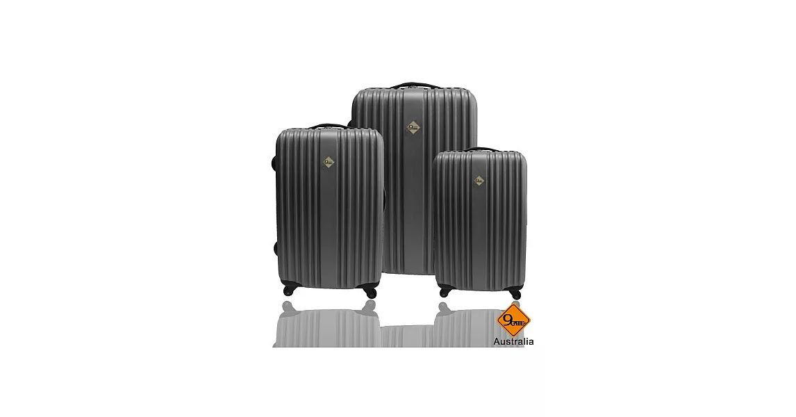 Gate9五線譜系列ABS霧面旅行箱/行李箱三件組酷灰色