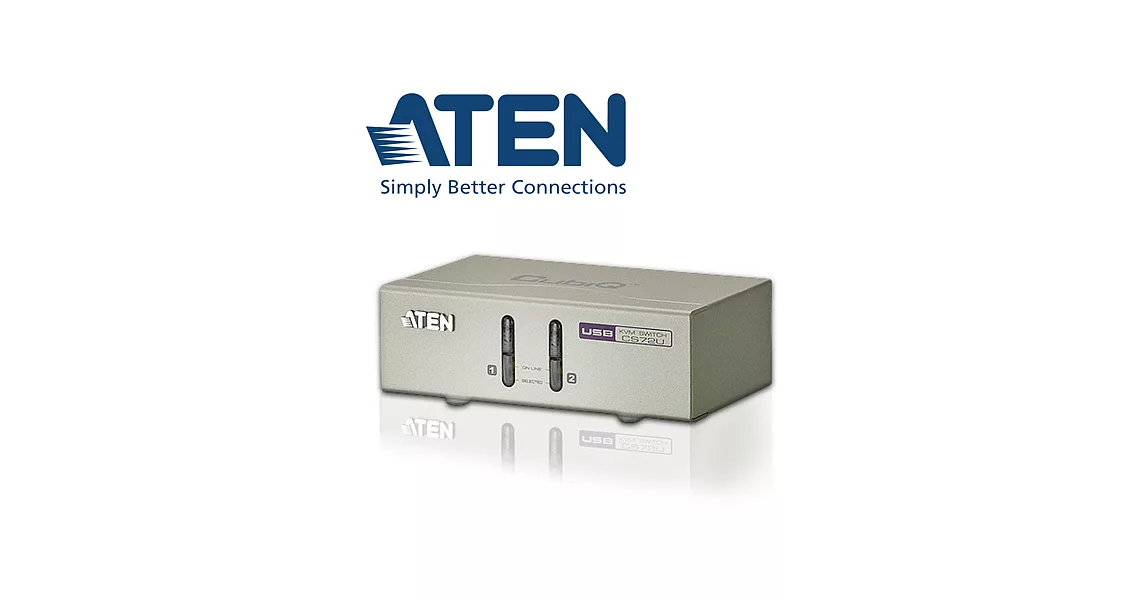 ATEN 2埠 USB KVM多電腦切換器 - 支援喇叭&麥克風 (CS72U)